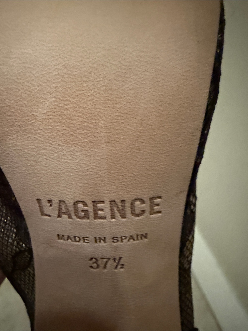 L'AGENCE Simone Black Lace Pointed Toe Heels - Picture 4 of 6